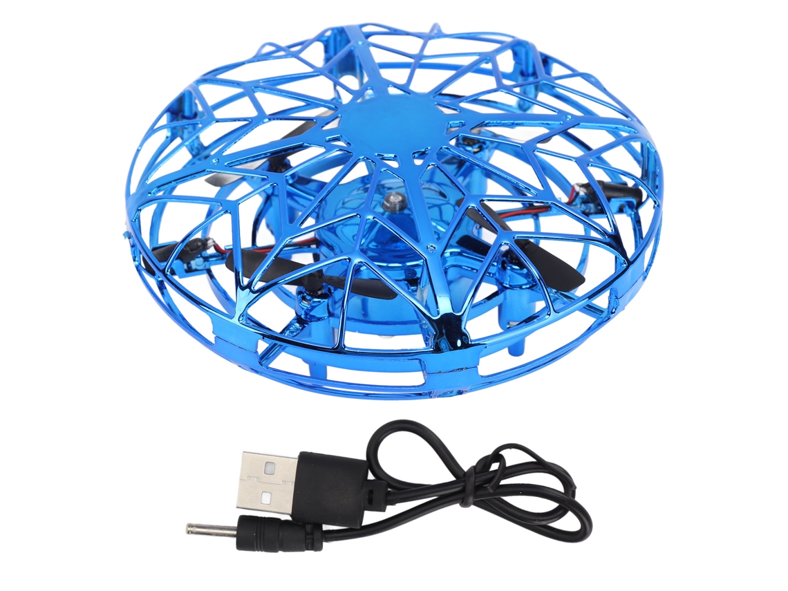 Mali drone Mini Ufo para Crianças Bola Voadora com Sensor de Movimento e Luz Led Azul Dourado