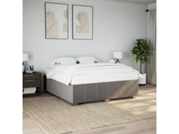 Vidaxl Cama Sem Colchão 180x200 Cm Tecido Castanho-acinzentado