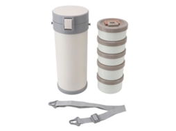 Tetera De Alimentos Aislada 3.4l Acero Inoxidable Bento Apilable Con Correa Hermética Para Trabajo