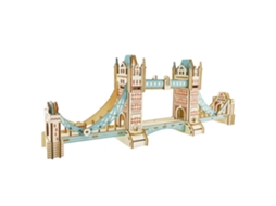 Maquete 3d Em Madeira. Tower Bridge, Londres. 105 Peças. 56x8x21 Cm.