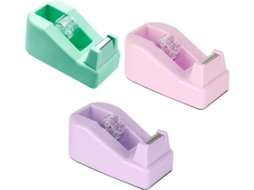 Dispensador De Fita Adesiva Mesa Em Plástico, Modelo Macaron, Com 3 Peças