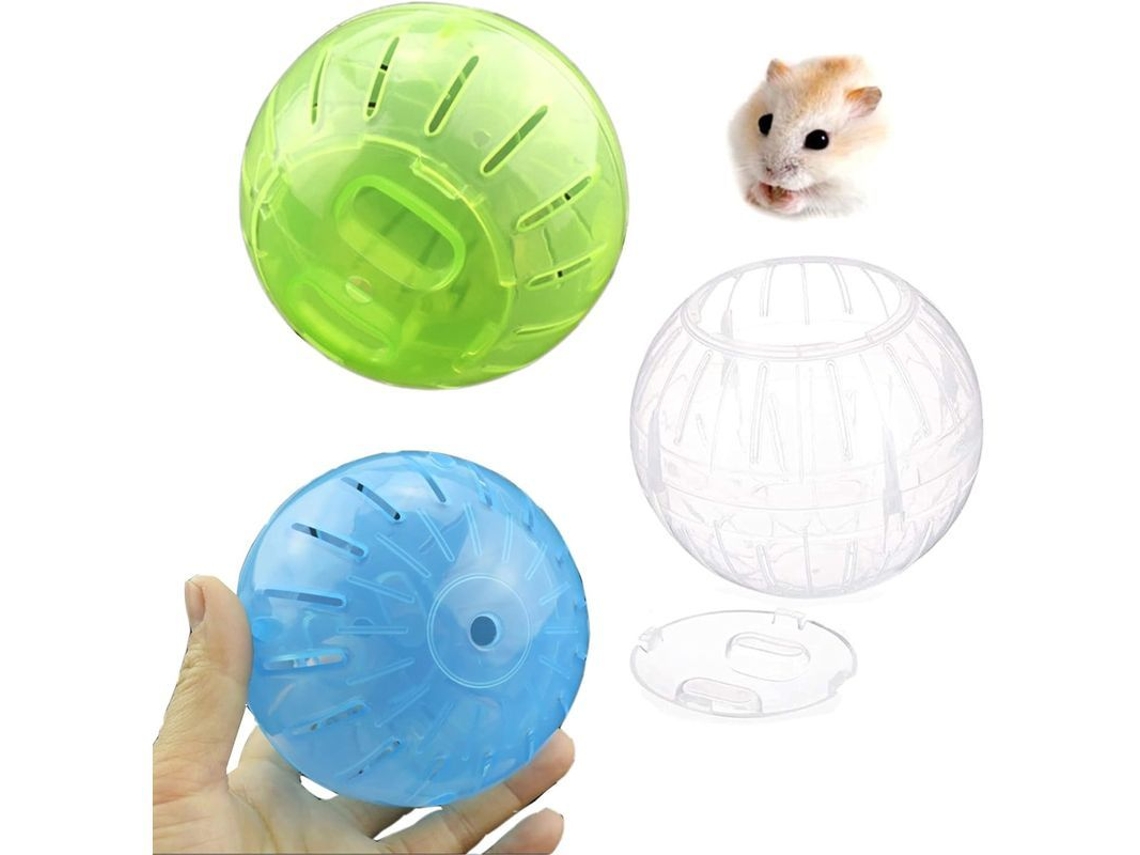 Pelota Ejercicio Hamster, 3 Piezas Rueda Gimnasio Para Hamsters, Ratones Y Animales Pequeños Transparente 12cm