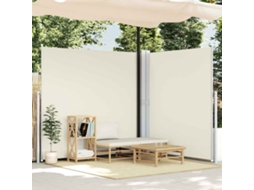 Vidaxl Toldo Lateral Retrátil Duplo Para Pátio 170x600 Cm Creme