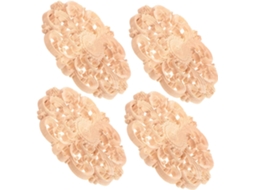 Apliques De Madeira Para Móveis, 4 Peças, Sem Pintura, 10cm, Cantos Arredondados Esculpidos, Para Armários E Espelhos