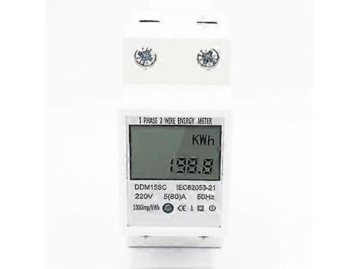 Medidor de eletricidade digital monofásico Brilvibera 220v 5A para trilho DIN (80)