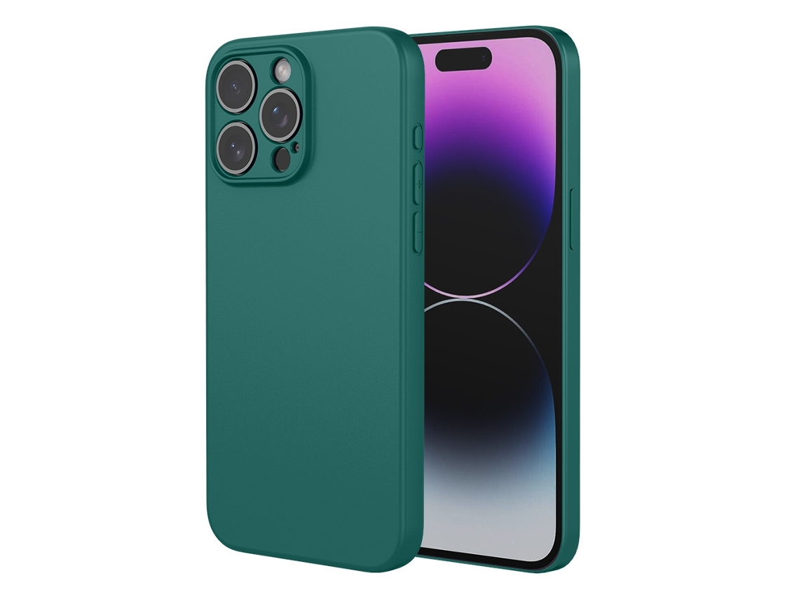 Capa Para Iphone 17 Air Em Silicone Líquido Verde Escuro Com Toque Aveludado.