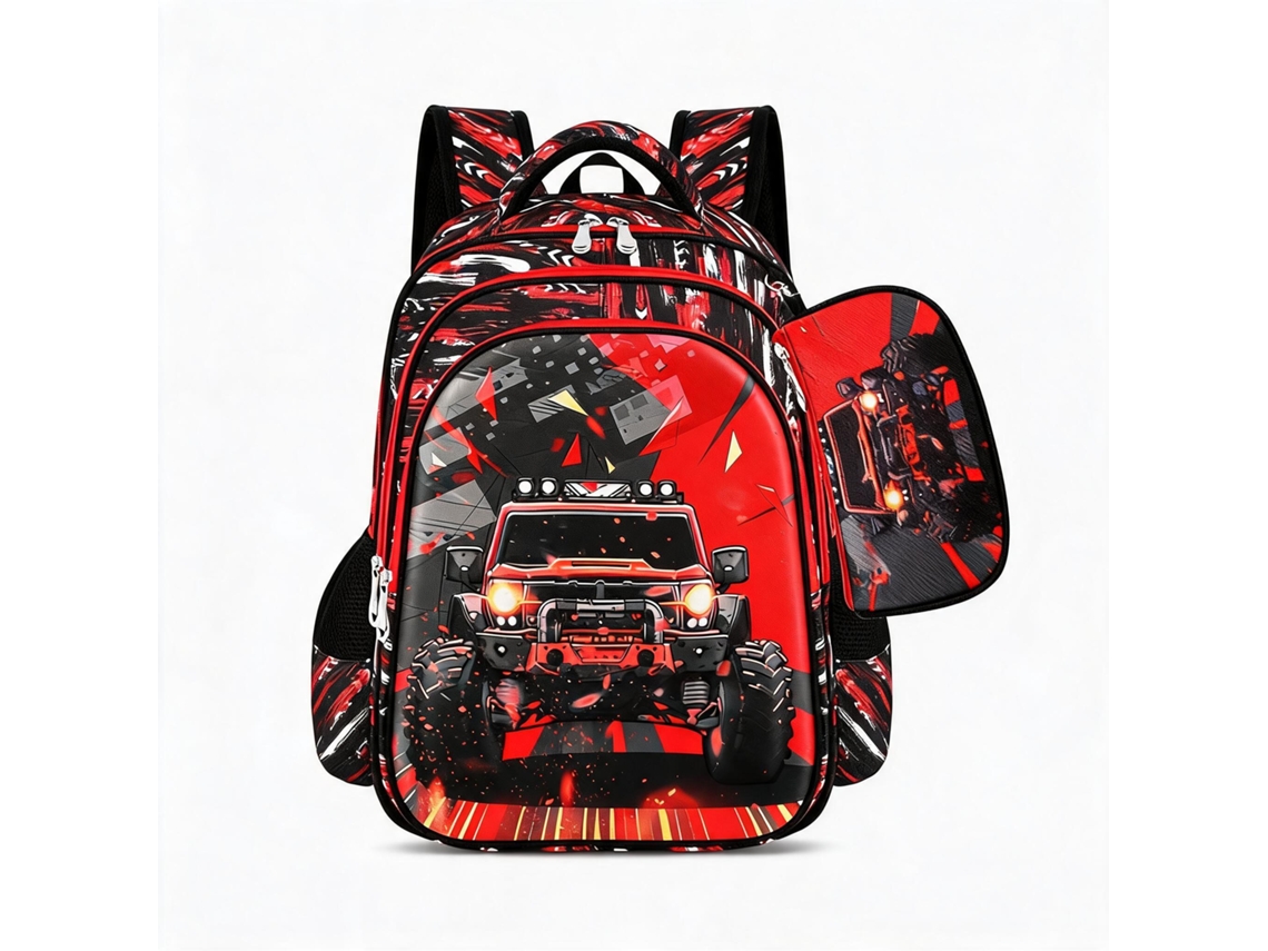 Mochila De Estudante 3d Casca Rígida, Leve, Suporte Lombar, 16 Polegadas Com Estojo Incluído