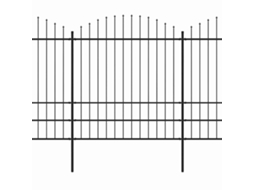 Vidaxl Cerca De Jardim Com Topo Em Forma De Lança Em Aço 1506x200 Cm, Preta