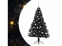 Árvore De Natal Artificial Iluminada Vidaxl Preto Pvc (150 Cm)