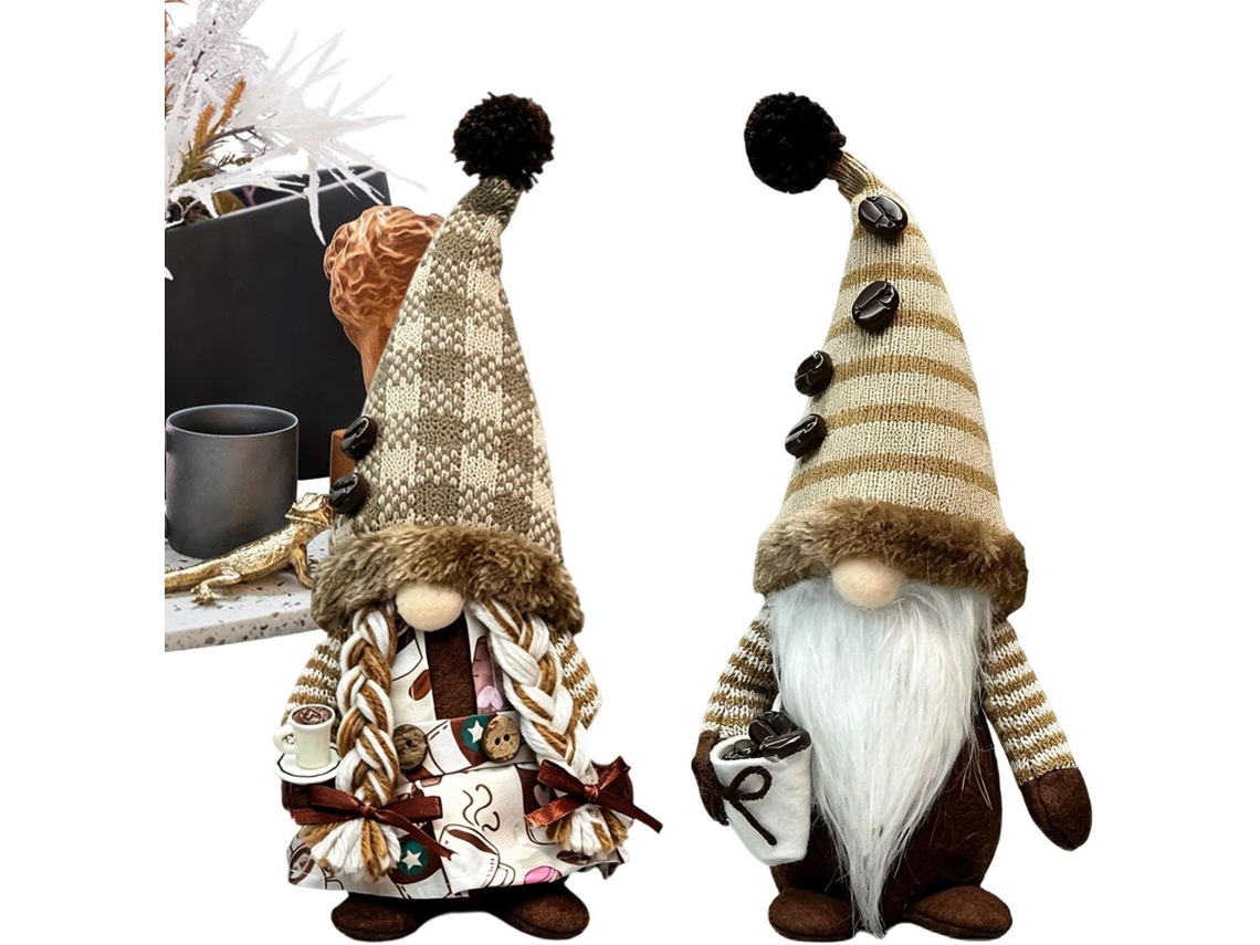 Conjunto De 2 Duendes De Natal, 30 Cm, Fofos E Macios