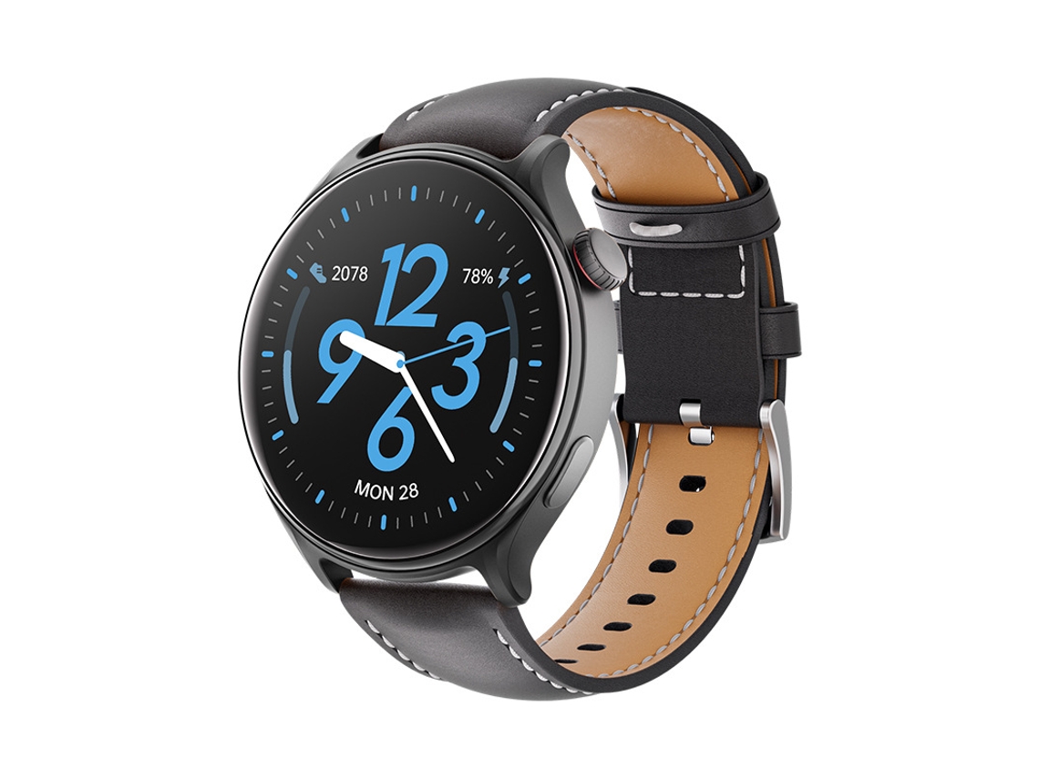 Smart Watch SHAH ARPAN Gtr2 Bluetooth Call Health Monitor Couro Preto