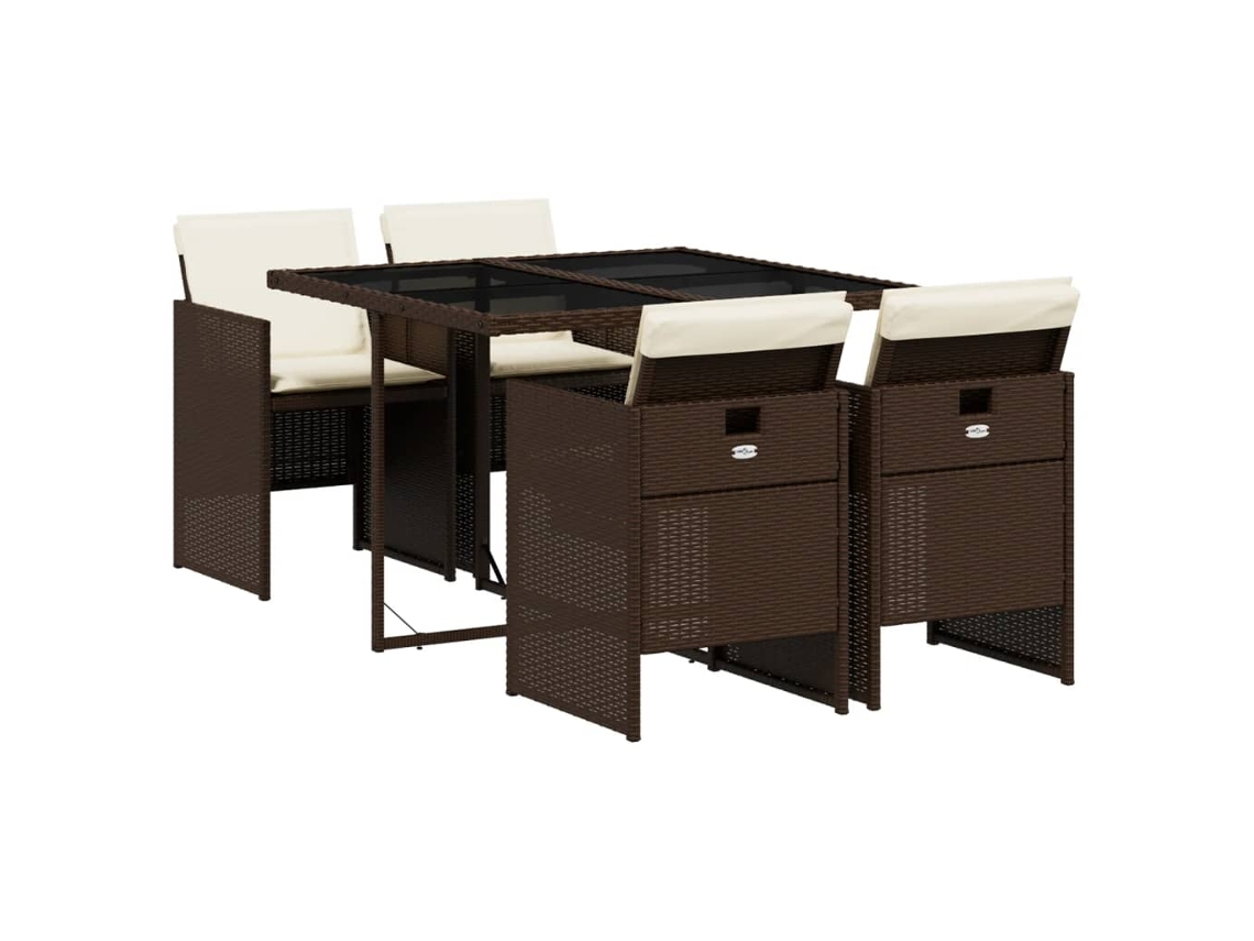 Garden Dining Set, Garden Dining Sets Vidaxl Marrom Rattan / Vime (n/a)