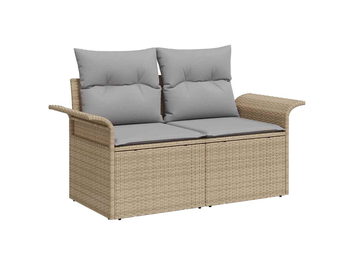 Vidaxl Conjunto de Sofá de Jardim 6 Pcs Bege Rattan Sintético