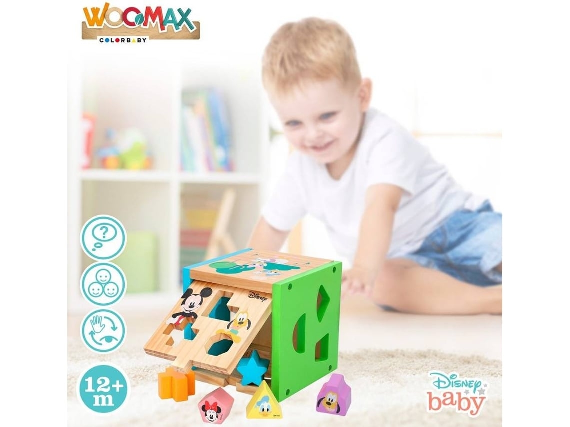 Jogo Didáticos WOOMAX Cubo 13 peças de encaixar de madeira disney