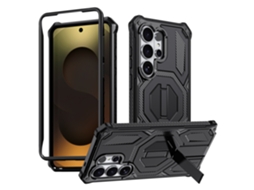 Capa Para Samsung Galaxy S26, Com Suporte E Carregamento Magnético, Resistente De Nível Militar Preto Panoona
