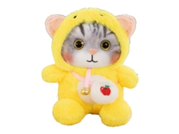 Ats muñeco de Peluche de Gato Linda Con Campana Suave Colorido Peluche de Gato para Cumpleaños Niños Amarillo
