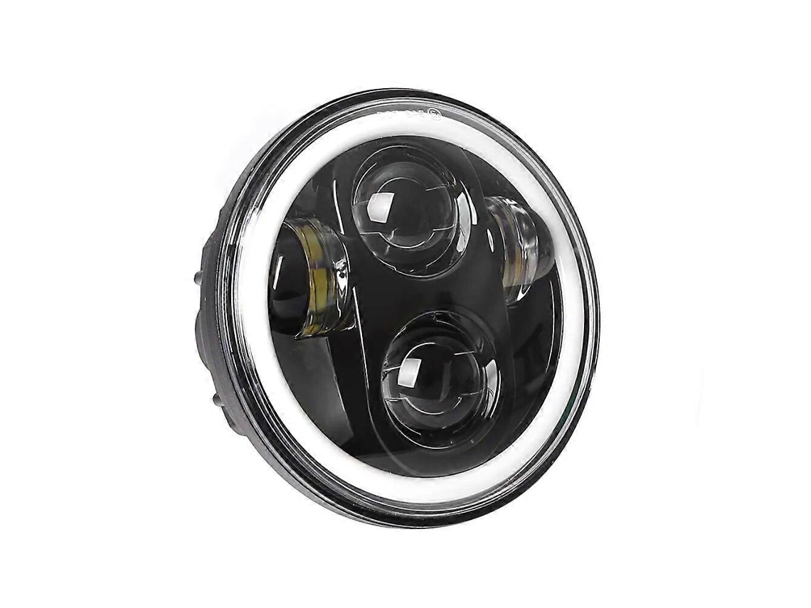 Farol Led Moto 5.75 Poleia Lateral Halo Branco Hi Low Beam 40w 45w