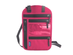 Bolsa Para Passaporte/documentos Leve, Portátil E Multifuncional, Com Alça De Ombro E Pescoço, Rosa, Avermelhada