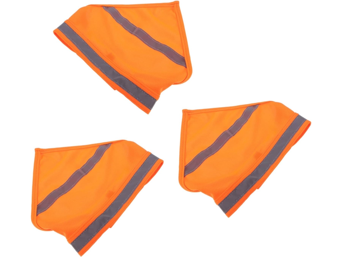 3 Bandanas Refletoras Cães, Triângulo De Nylon Laranja