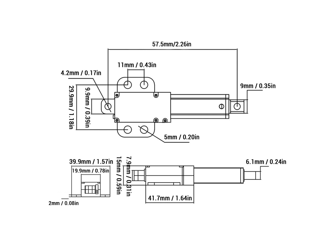 Laxiscreed Atuador Linear Elétrico Com Curso De 150mm E Força De 20n Para Automação
