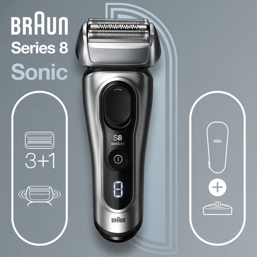 Máquina de Barbear Braun Serie 8 8413 Wet&Dry Preta