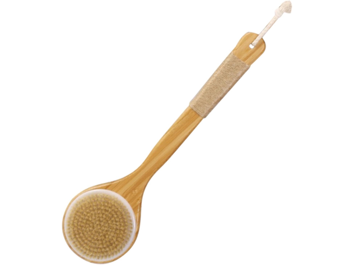 Escova Corporal Com Cabo Longo De Bambu E Cerdas Macias, Escova Esfoliante Para Homens E Mulheres, Acessório Versátil