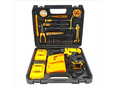 Caixa De Ferramentas Multifuncional Wd 05 Para Furadeira Elétrica, Com Duas Baterias De Íon De Lítio E Diversos Acessórios. Paprika Shop