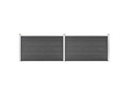 vidaXL Conjunto de painéis de vedação WPC 353x105 cm preto
