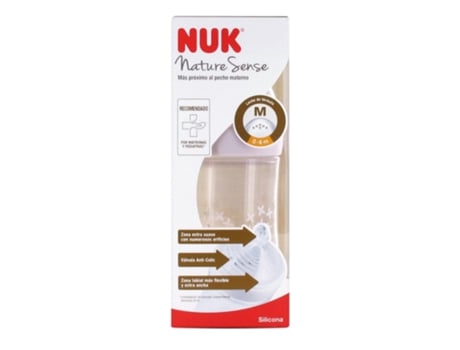 Frasco de silicone  nature sense 0-6 meses M Rosa 260ml