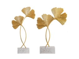 Decorações de Ginkgo Biloba em Ferro 2 Peças Decoração Criativa de Mesa RNEMITERY