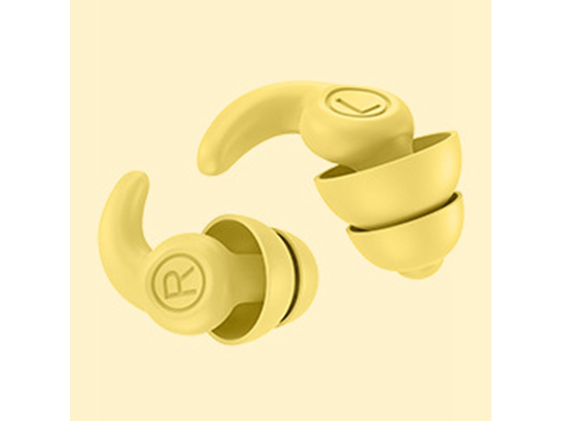 Yncm-conchas De Silicone Para Sono Redução De Ruído Amarelo