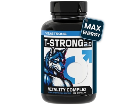 Vitastrong Vitality Complex - 120 Cápsulas T-strong 2.0 Com Arginina, Cordyceps, Taurina, Maca, Feno-grego, Ginseng, Ginkgo, Zinco, Vitamina B6