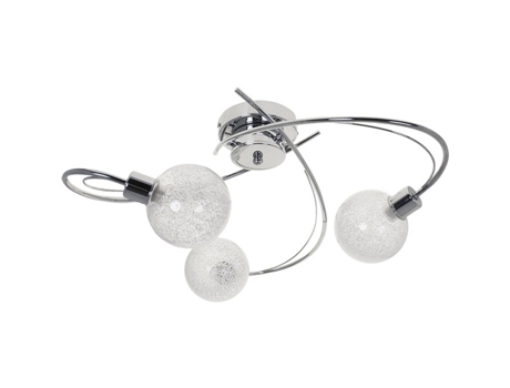 Plafond Vita 3Xg9 Alt.23Xd.53Cm Cromado com Bolas de Vidro Transparentes Ref:103080320 FERRIMEX