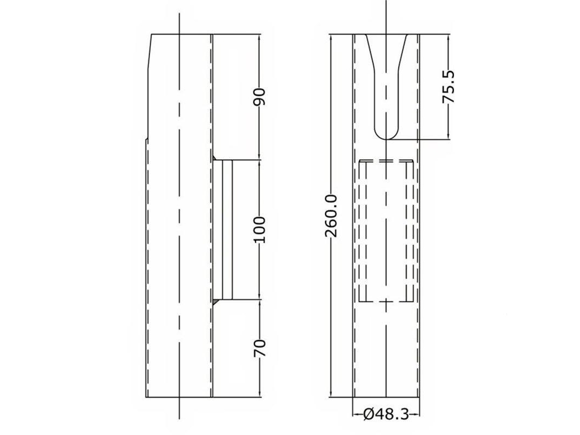 Seanox Rod Holder Fix Open With Slip 260 Mm