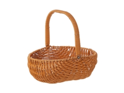 Cesto de Flores Rattan Natural Jardim Piquenique Estilo Prático