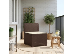 Vidaxl Sofá De Jardim 1 Lugar Com Almofada Look Rattan Pp Castanho
