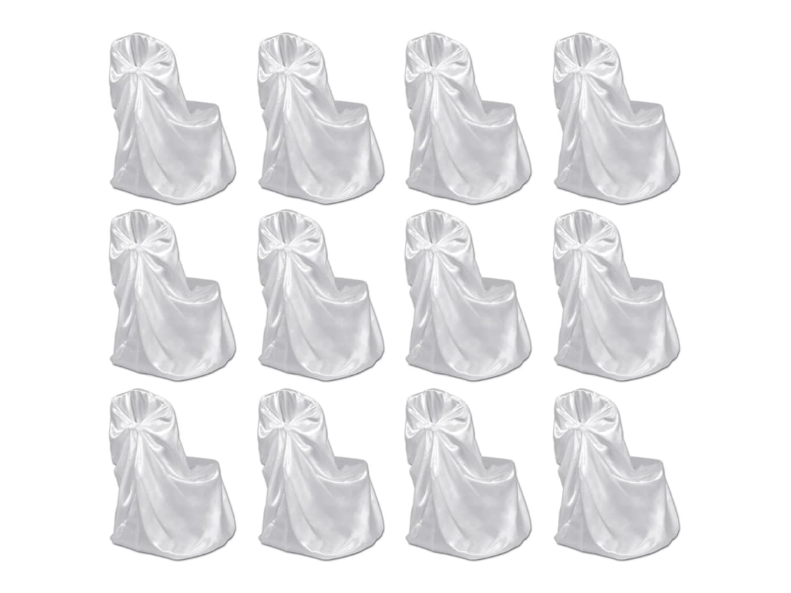 Vidaxl Capa De Cadeira Para Banquetes De Casamento 12 Pcs Branco