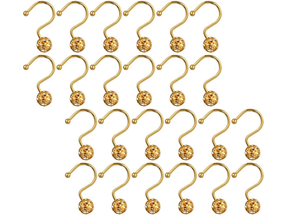 Conjunto De 24 Argolas Decorativas Douradas Em Aço Inoxidável Para