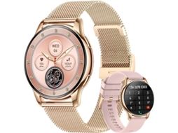 Smartwatch para Mulheres Relógio de Chamada Bluetooth À Prova de Água Rastreador de Fitness com Tela de Toque Redonda AMOLED de 1.32 com Yizhood