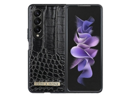 Capa Para Celular Vietao Em Couro Pu Com Textura De Crocodilo Para Samsung Galaxy Z Fold4