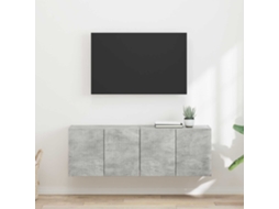 Vidaxl Armário De Tv De Parede 2 Unid. Cinzento Derivados De Madeira