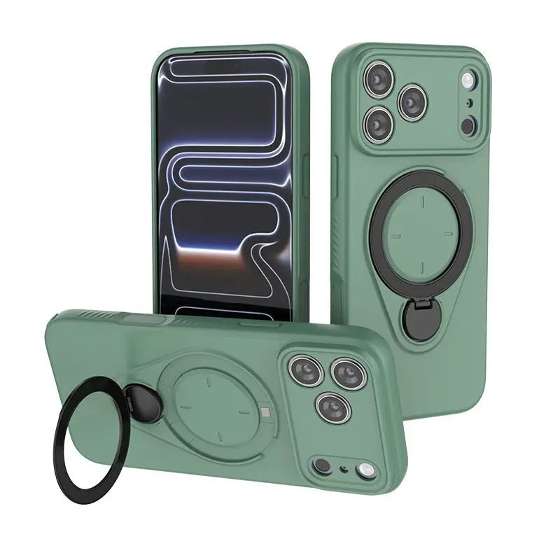 (verde, Iphone 16) Capa Magnética De Tpu Para Celular Com Suporte Giratório De 360°, Capa Protetora À Prova De Quedas.