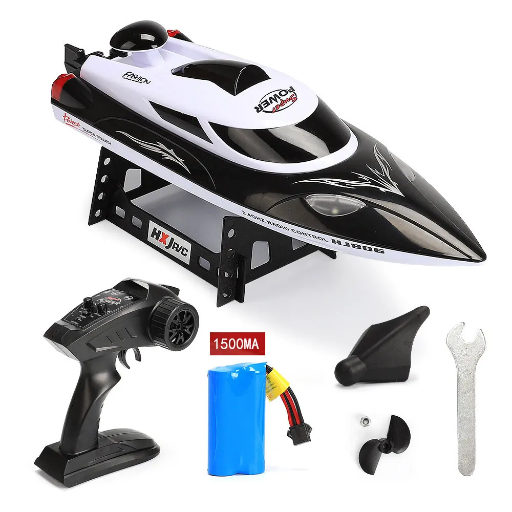 (preto - 1500mah) Barco De Controle Remoto De 47cm, Barco De Corrida De Alta Velocidade 2.4g, Luzes Led De 35km/h