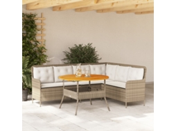Vidaxl 2 Pcs Conjunto De Sofás P/ Jardim Com Almofadões Vime Pe Bege