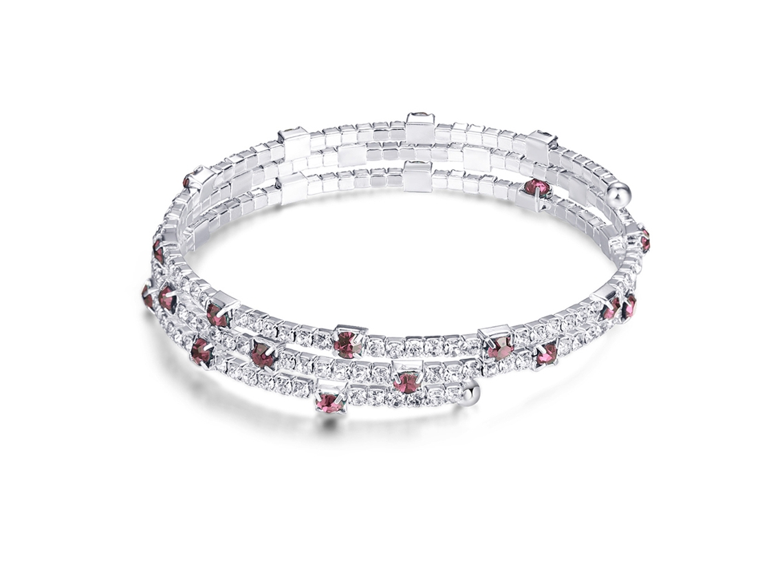Bracelete Mulher Multicamadas Com Strass Colorido