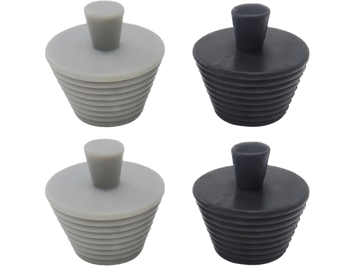 Ralo Universal Para Banheira E Pia, 4,5 X 2,9 Cm, Preto, Cinza