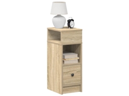 Vidaxl Mesas De Cabeceira 2 Pcs Com Gaveta 25x31x66 Cm Carvalho Sonoma