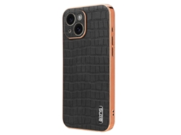 Capa Azns Para Iphone 14 Plus Com Textura De Crocodilo Em Putpu E Capa À Prova De Choque