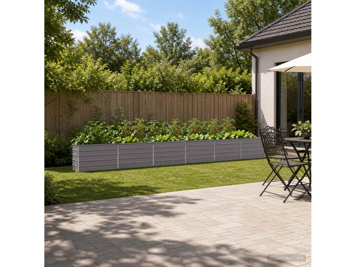 Vidaxl Cama De Jardim Elevada Cinzento 480 X 40 X 55 Cm
