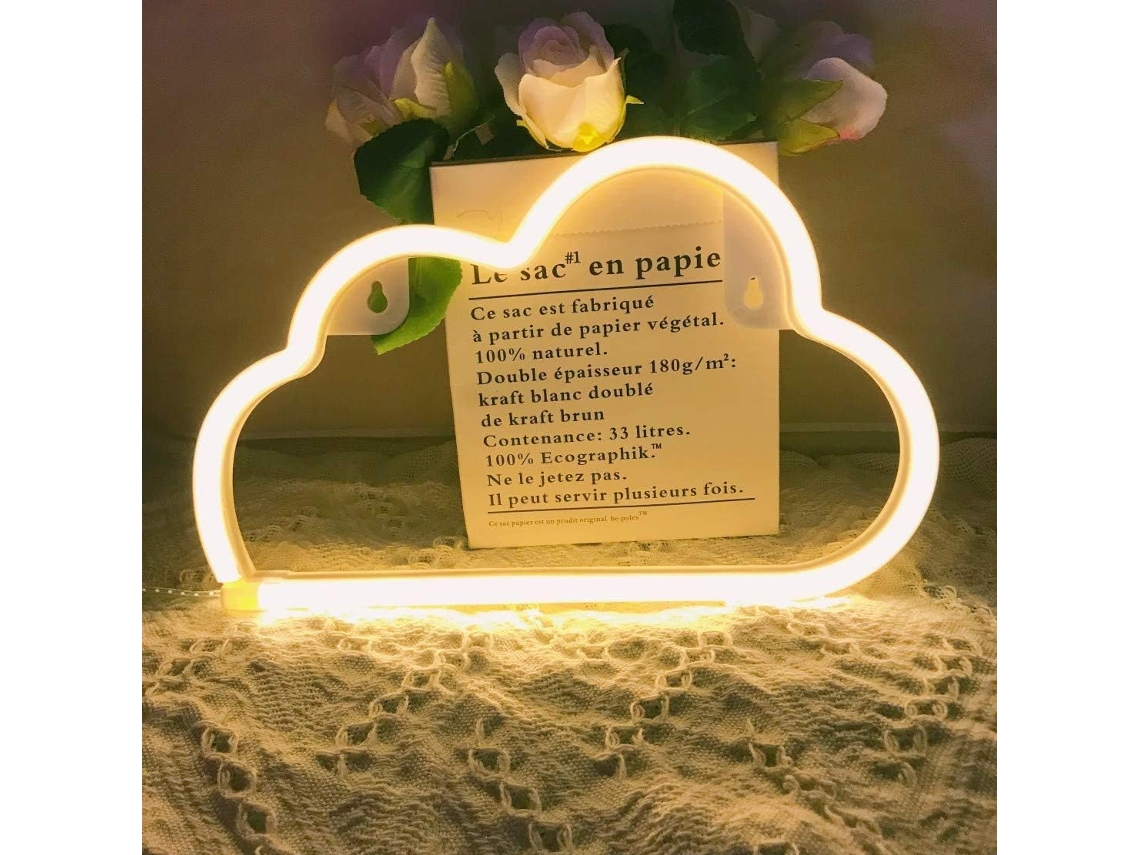 Luminária de Néon, Lâmpada Decorativa Led em Formato de Nuvem, Decoração de Parede para Natal BRILVIBERA